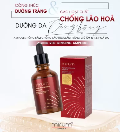 Tinh chất hồng sâm chống lão hóa, làm trắng, giữ ẩm & trẻ hóa làn da – Mirum Aging Red Ginseng Ampoule 50ml